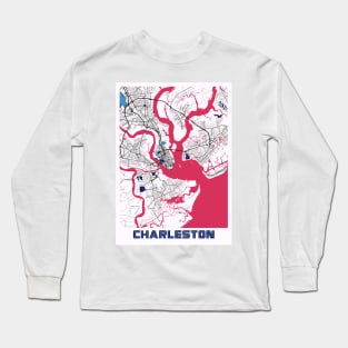 Charleston - United States MilkTea City Map Long Sleeve T-Shirt